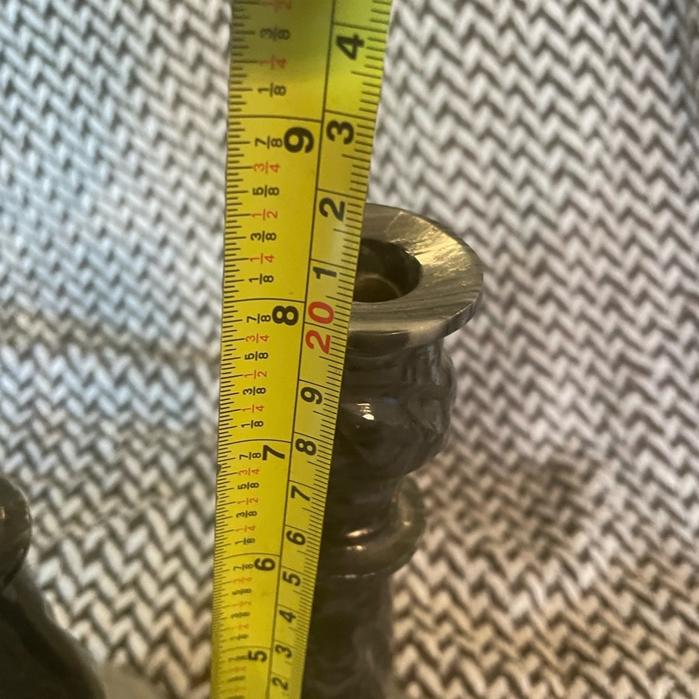 CANDLESTICKS MARBLE GRAY BLACK WHITE - Picture 6 of 7